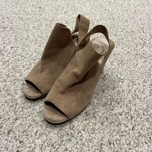 Cole Haan Callista Open Toe Slingback Heeled Sandals Sz 8 B Leather Casual